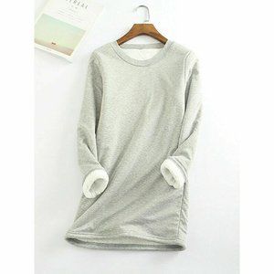 Fleece Sweater Slim Warm Blouse 3XL